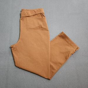 Susan Graver Weekend Women XS Brown Toffee Pull On Slim Leg Crop Pants